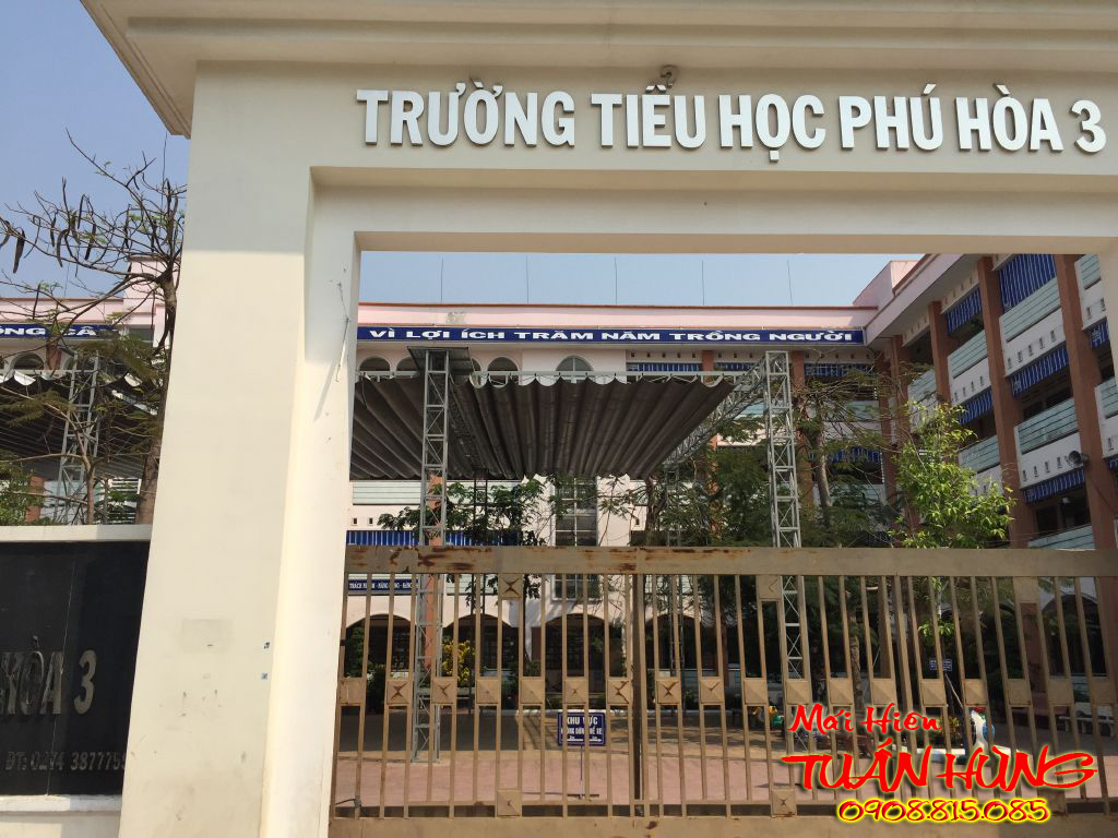 Làm mái che nắng cho trường học Phú Hòa 3 - Thủ Dầu Một